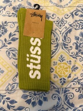 Stussy Helvetica Green Socks